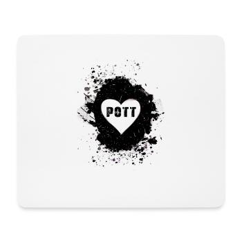 pott, herz graffiti ,schwarz,love,ruhrgebiet - Mousepad (Querformat) - Weiß - Vorne