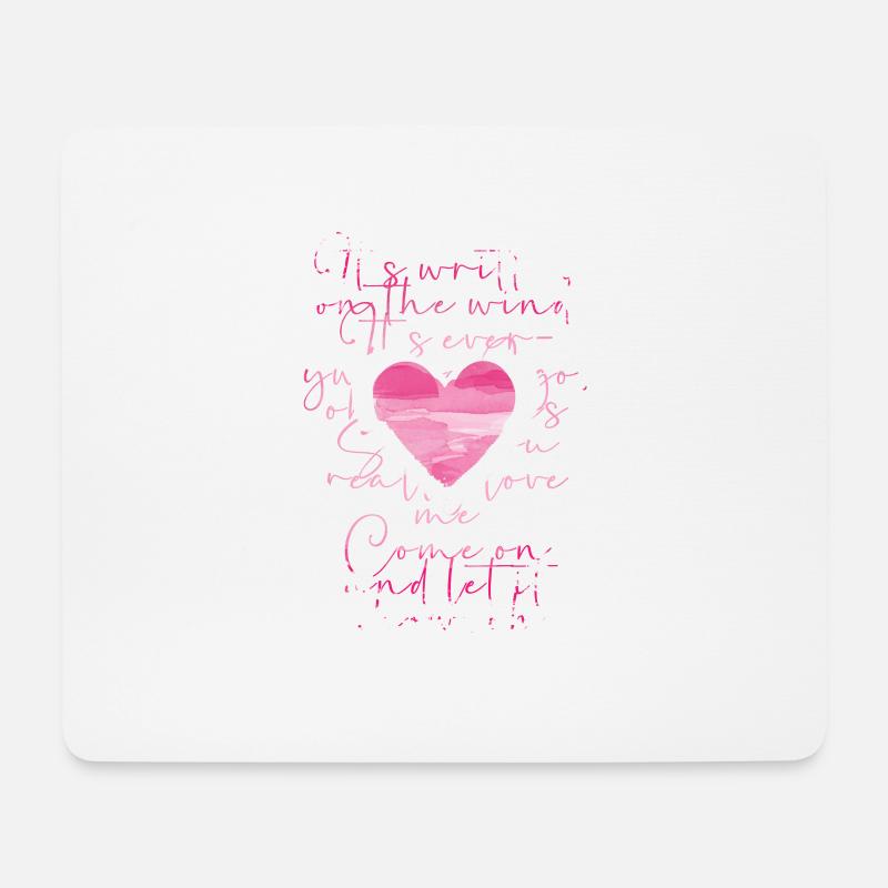 pink, herz, graffiti, rosa,schrift,zeichnung - Mousepad (Querformat) - Weiß