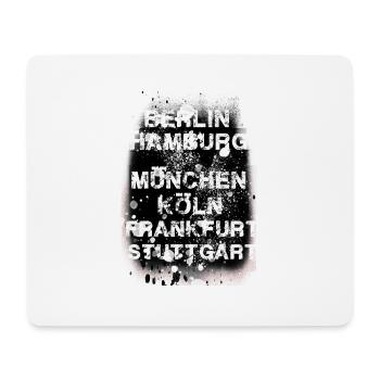 schwarz,deutsche städte,frankfurt,berlin,hamburg - Mousepad (Querformat) - Weiß - Vorne