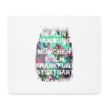 cities,colorful,berlin,cologne,hamburg,graffiti,german - Mouse Pad (horizontal) - white - Front
