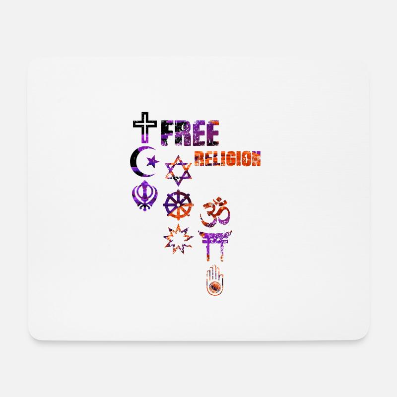 free religion,symbole,religion,kreuz,bunt - Mousepad (Querformat) - Weiß