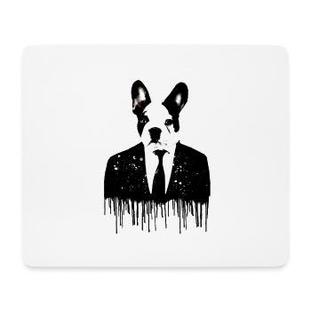 bulldogge, hund, dogge, anzug ,graffiti - Mousepad (Querformat) - Weiß - Vorne
