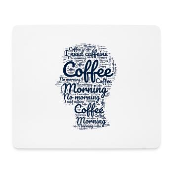The heart of coffee: morning typography - Mouse Pad (horizontal) - white - Front