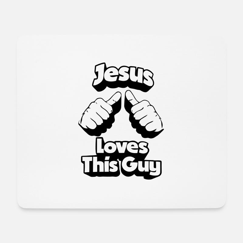 Jesus loves This Guy - Mousepad (Querformat) - Weiß