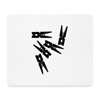 Wäscheklammern - Mousepad (Querformat) - Weiß - Vorne