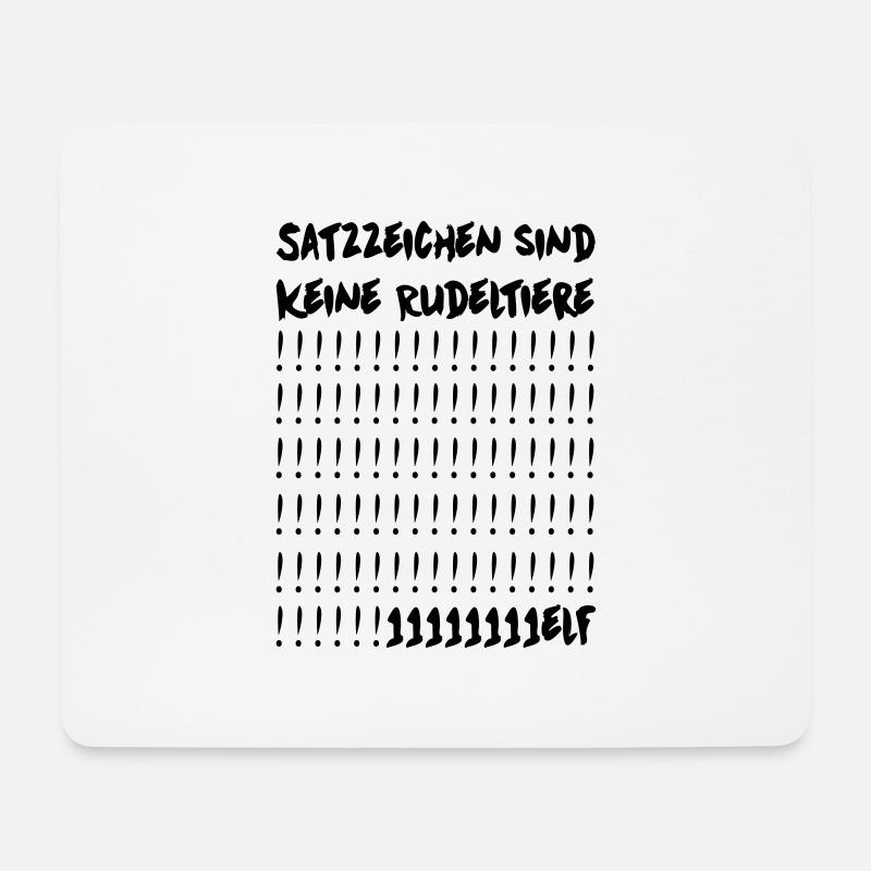 Satzzeichen sind keine Rudeltiere 11elf - Mousepad (Querformat) - Weiß