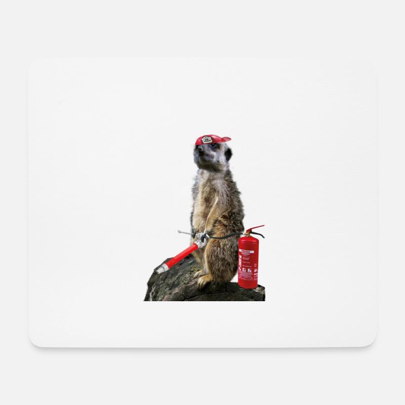 Feuerwehr Erdmännchen - Mousepad (Querformat) - Weiß
