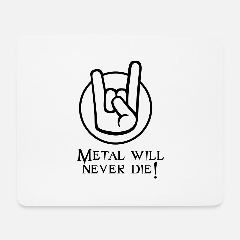 Metal will never die - Mousepad (Querformat) - Weiß