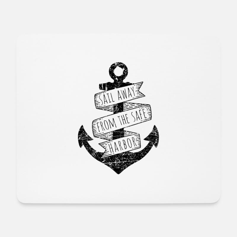 Sail Away - Anker 2C - Mousepad (Querformat) - Weiß