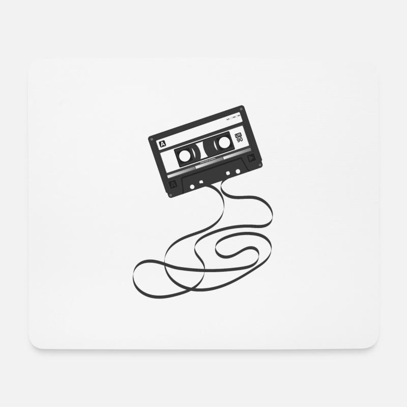 Kassette schwarz - 80s - Mousepad (Querformat) - Weiß