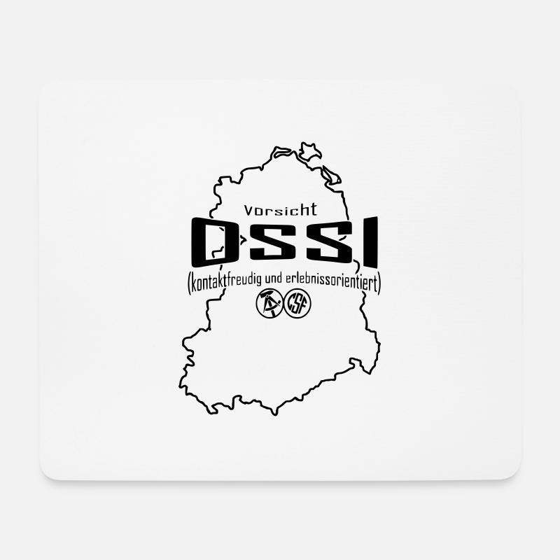 Vorsicht OSSI kontaktfreudig & erlebnissorientiert - Mousepad (Querformat) - Weiß