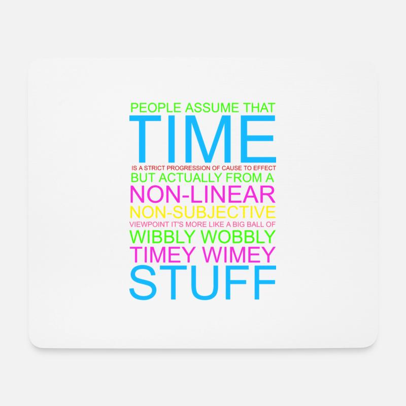 Timey Wimey Wibbly Wobbly - Mousepad (Querformat) - Weiß