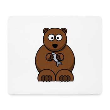 Bayo the bear and its fish - Mouse Pad (horizontal) - white - Front