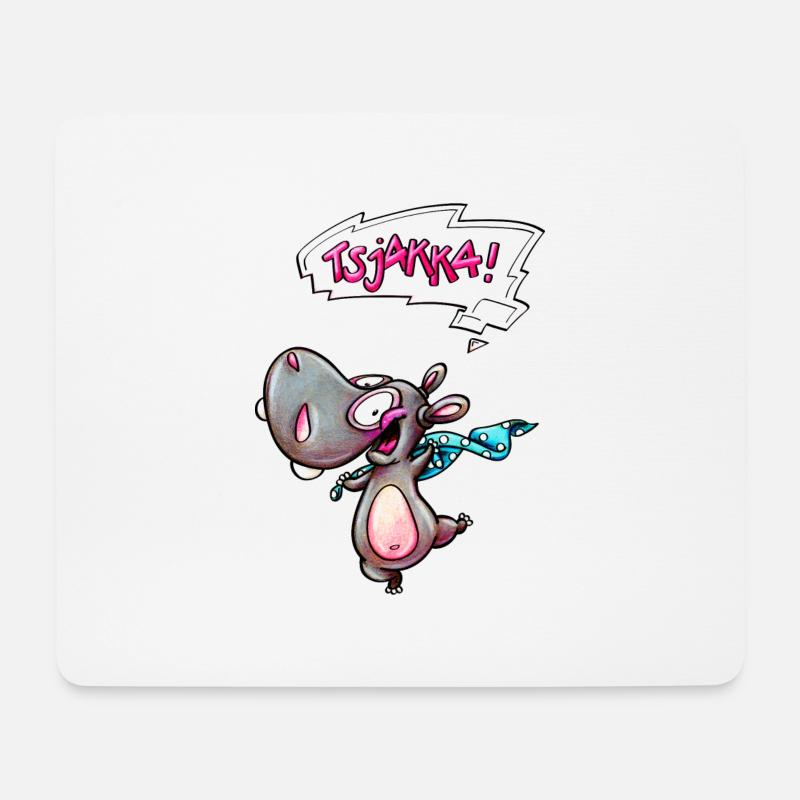 hippo tsjakka! - Mousepad (Querformat) - Weiß