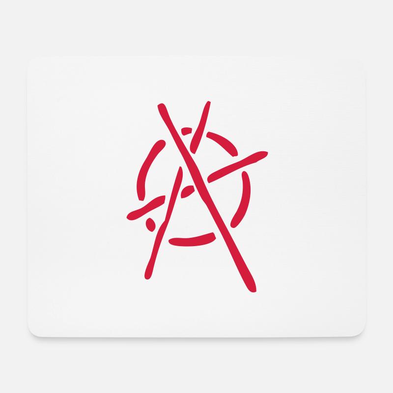 anarchy logo stencil - Mousepad (Querformat) - Weiß