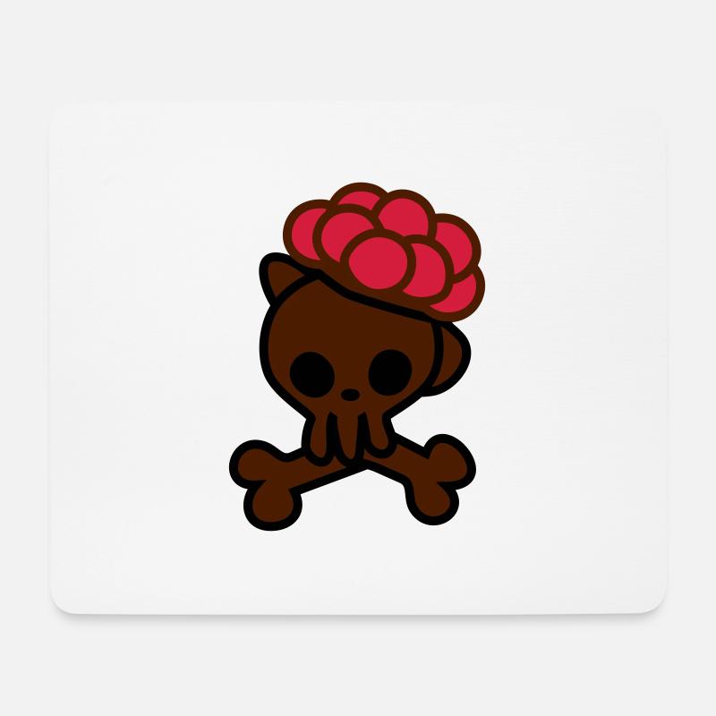 Totenkopf mit Bollenhut - Mousepad (Querformat) - Weiß