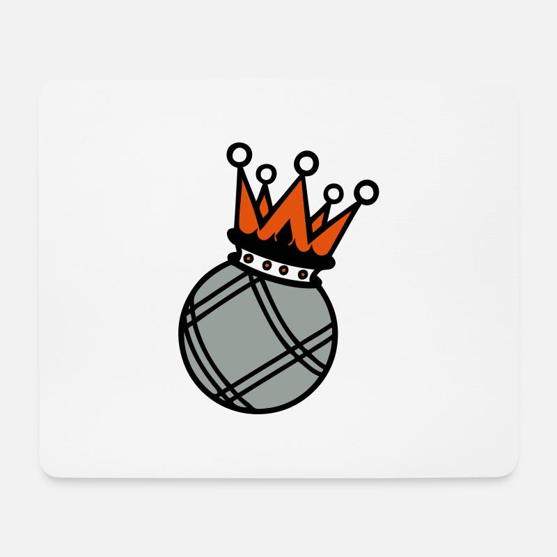Krone König Krone Petanque boule1 - Mousepad (Querformat) - Weiß
