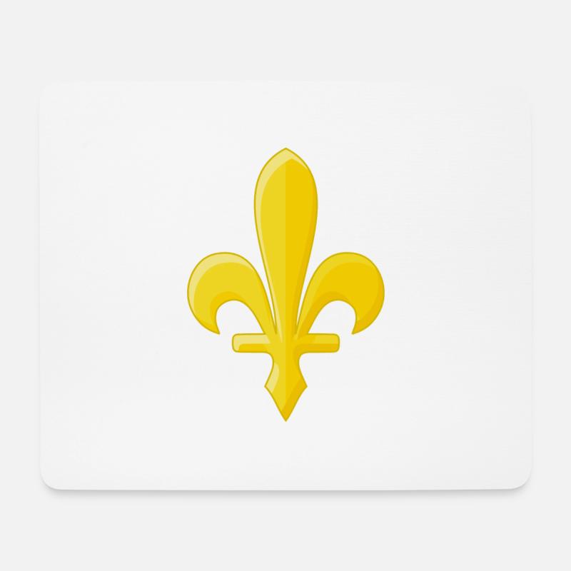 Goldene Lilie - Mousepad (Querformat) - Weiß