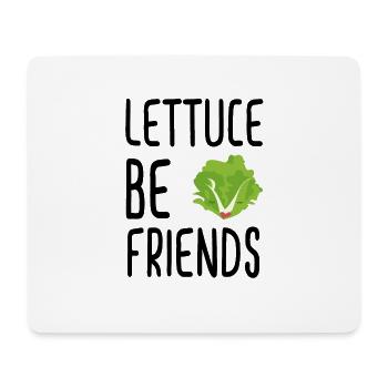 Lettuce Be Friends #lettuce #illustration #veggie - Mousepad (Querformat) - Weiß - Vorne
