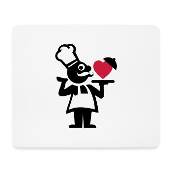 koch_mit_herz_f2 - Mousepad (Querformat) - Weiß - Vorne