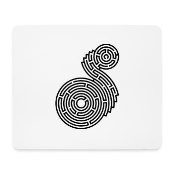 rundes zweiteiliges Labyrinth - Mousepad (Querformat) - Weiß - Vorne