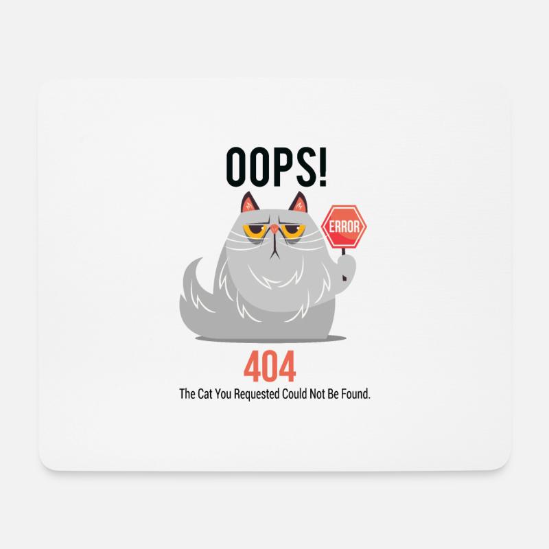 Grumpy Cat 404 - Mousepad (Querformat) - Weiß
