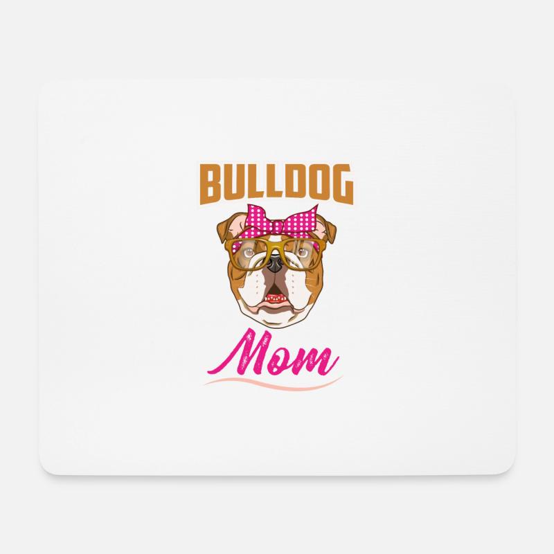 Bulldog Mom Englische Bulldogge Mama Hund Geschenk - Mousepad (Querformat) - Weiß