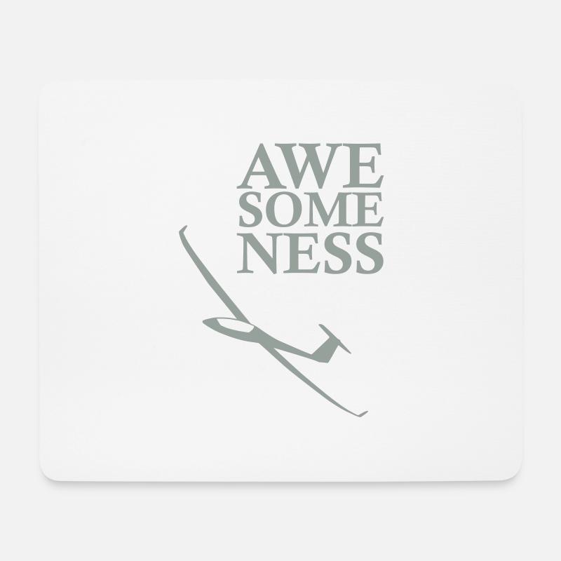 Segelflugzeug - Awesomeness - Mousepad (Querformat) - Weiß
