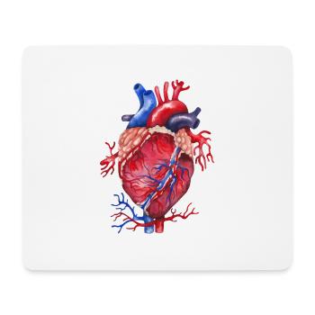 Herz Anatomie - Mousepad (Querformat) - Weiß - Vorne