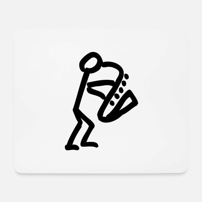 Musikant mit Saxophon - Mousepad (Querformat) - Weiß