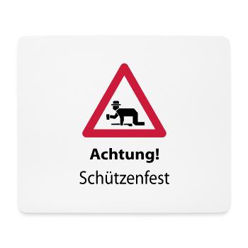 Achtung: Schützenfest - Mousepad (Querformat) - Weiß - Vorne