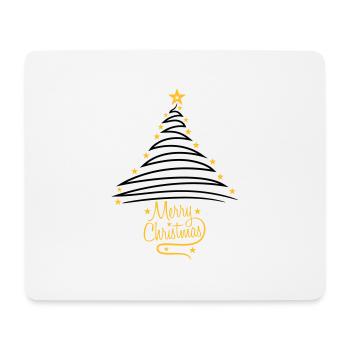 logo sapin sapin sapin sapin étoilé heureux - Tapis de souris (format paysage) - blanc - Devant