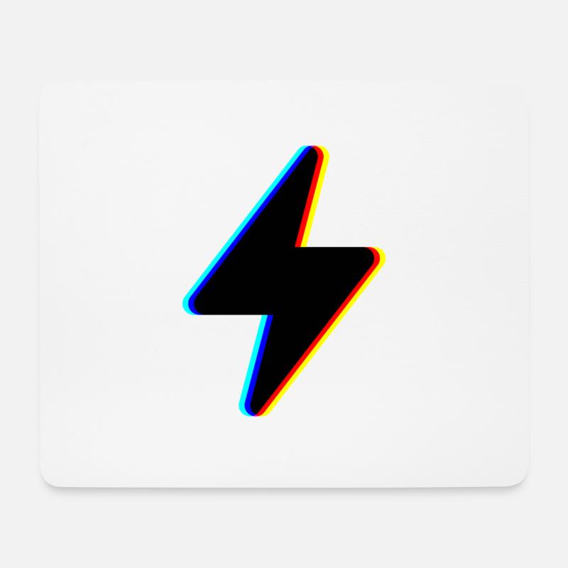 blitz strom symbol logo - Mousepad (Querformat) - Weiß