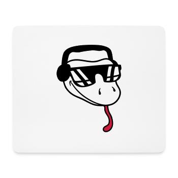 gesicht cool dj musik party feiern sonnenbrille ko - Mousepad (Querformat) - Weiß - Vorne