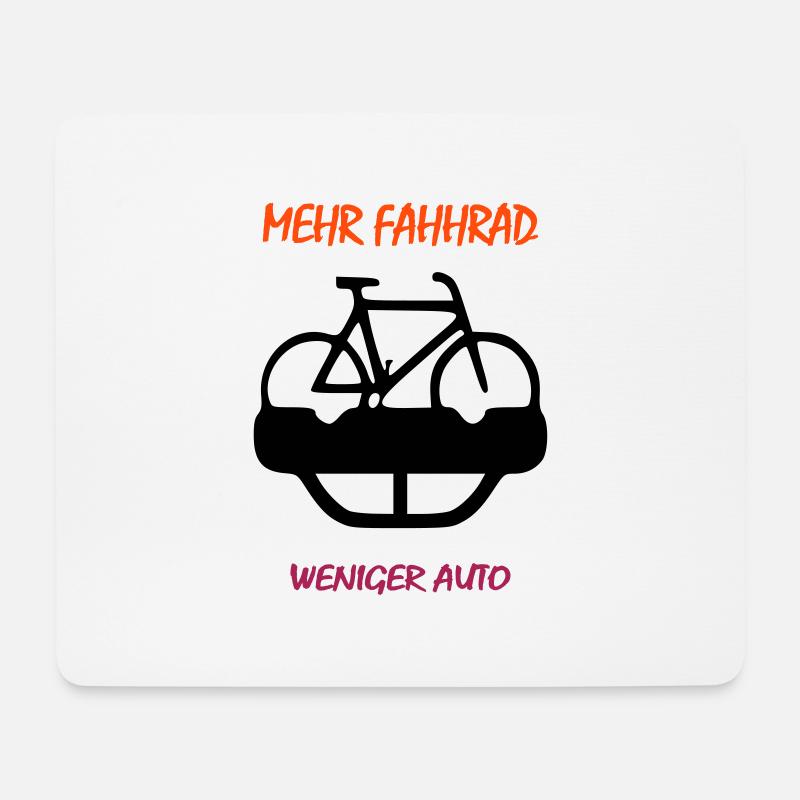 mehr fahrrad weniger auto - Mousepad (Querformat) - Weiß