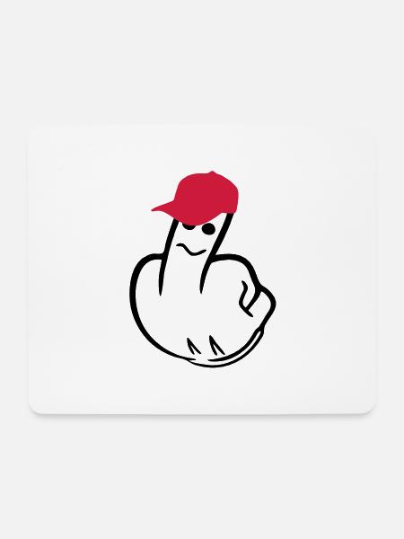 mittelfinger - Mousepad (Querformat) - Weiß