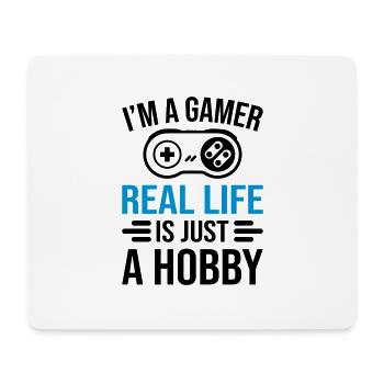 Gamer Real Life - Tapis de souris (format paysage) - blanc - Devant