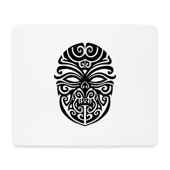 maori tribal skull tattoo ink geek fun gamer - Tapis de souris (format paysage) - blanc - Devant