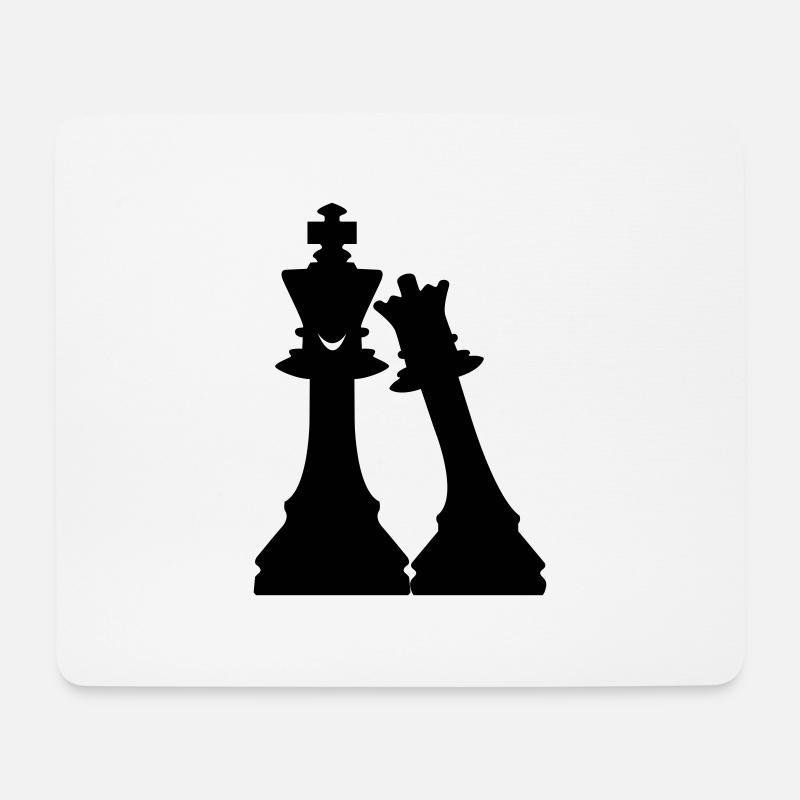 Love Schach - Mousepad (Querformat) - Weiß
