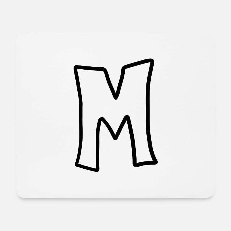 Buchstabe M Comic Cartoon - Mousepad (Querformat) - Weiß