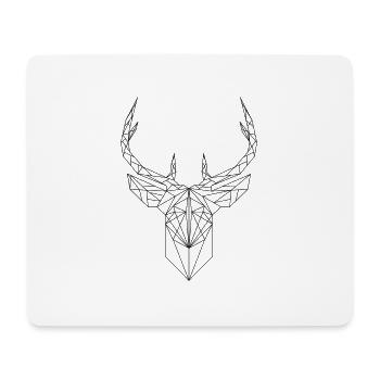 Geometrischer Rotwild-Aufkleber - Mousepad (Querformat) - Weiß - Vorne