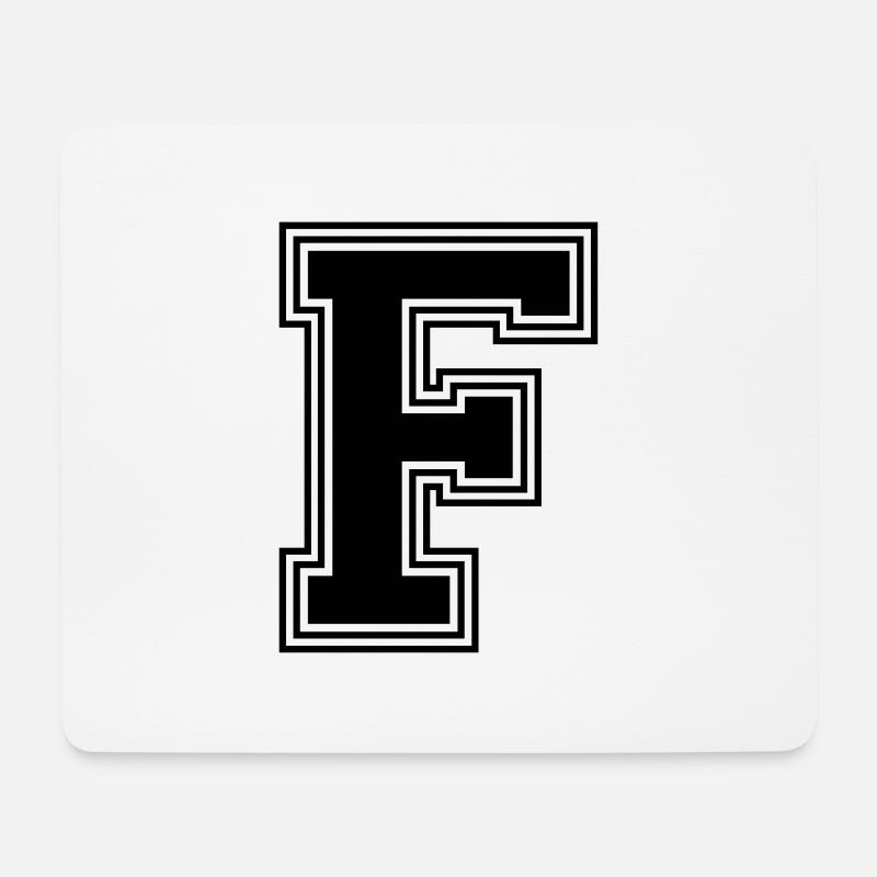 F_Buchstabe_F_(w31) - Mousepad (Querformat) - Weiß