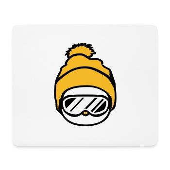 kueken kopf gesicht schnee winter vogel spass renn - Mouse Pad (horizontal) - white - Front