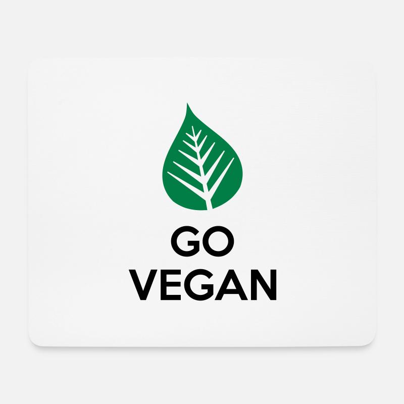 Go Vegan - Mousepad (Querformat) - Weiß
