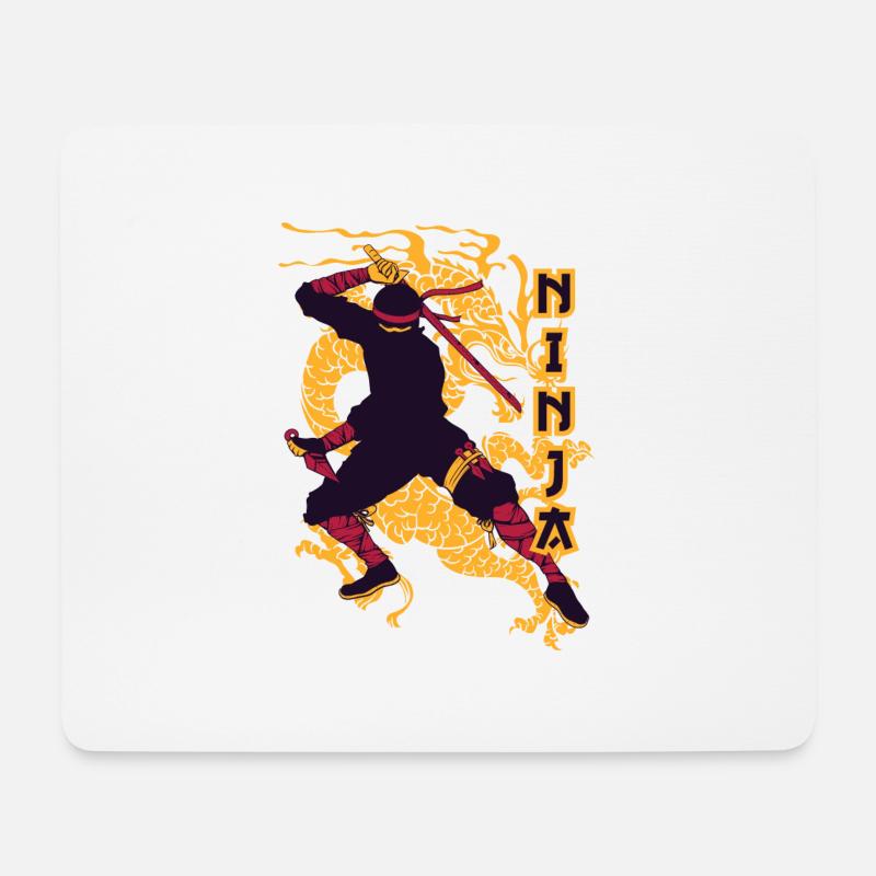 Ninja Japanese Dragon - Mouse Pad (horizontal) - white