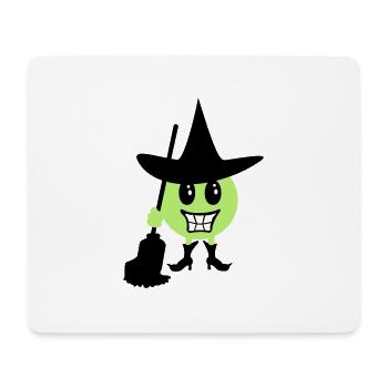 Hexe Emoticon / Witch Halloween Emoji (b, 3c) - Mousepad (Querformat) - Weiß - Vorne