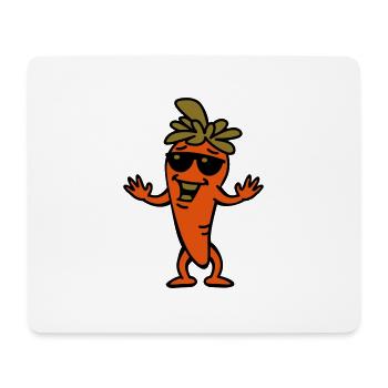 Coole Karotte (Farbe) - Mousepad (Querformat) - Weiß - Vorne