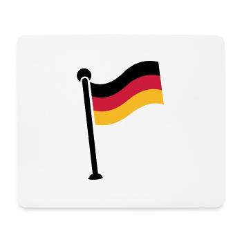 Gehisste Deutschlandfahne / German Flag (3c) - Mousepad (Querformat) - Weiß - Vorne