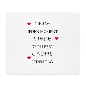 lebe liebe lache - Mousepad (Querformat) - Weiß - Vorne
