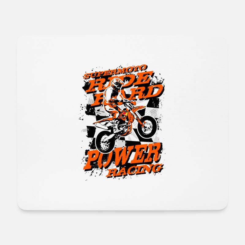 Supermoto Racing - Mousepad (Querformat) - Weiß